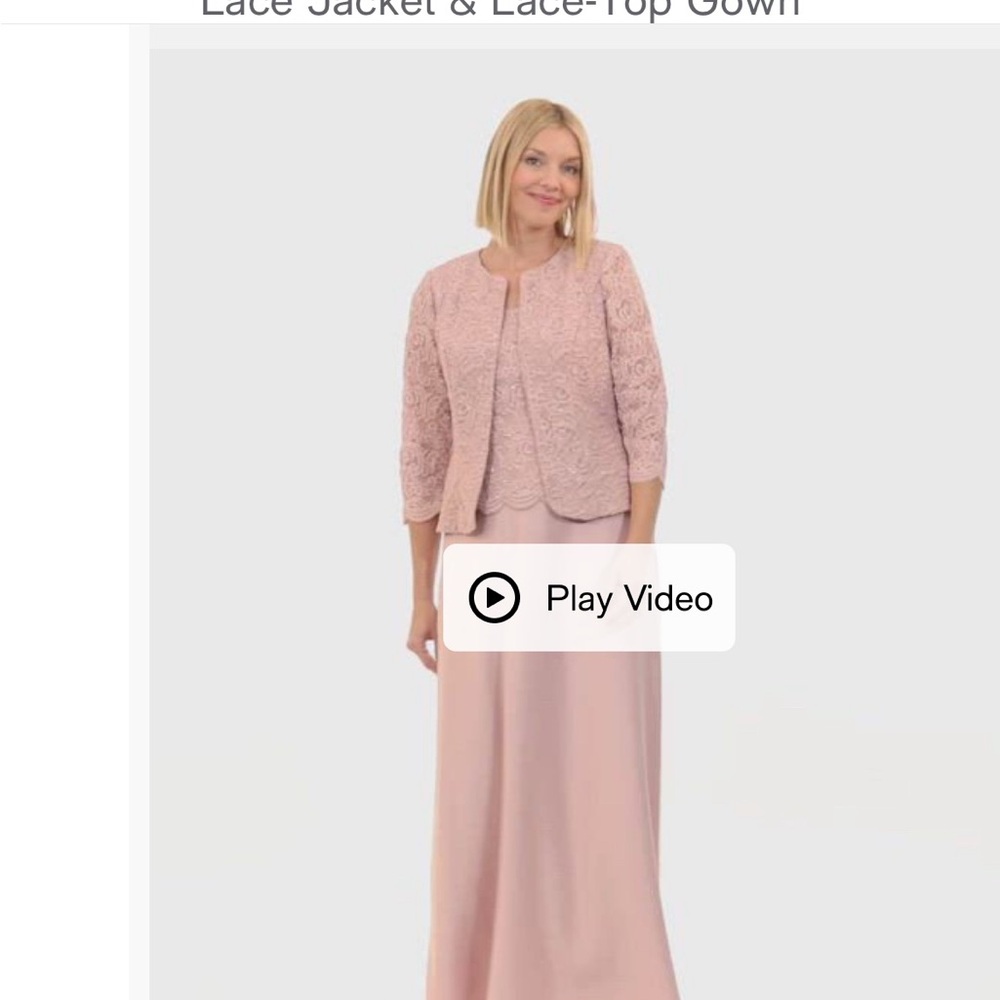 Alex Evenings Blush Lace Jacket and Maxi Dress